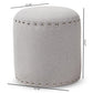 Rosine Modern and Contemporary Light Grey Fabric Upholstered Nail Trim Ottoman FredCo