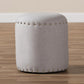 Rosine Modern and Contemporary Light Grey Fabric Upholstered Nail Trim Ottoman FredCo