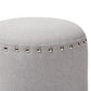 Rosine Modern and Contemporary Light Grey Fabric Upholstered Nail Trim Ottoman FredCo
