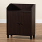 Rossin Modern and Contemporary Dark Brown Finished Wood 2-Door Entryway Shoe Storage Cabinet with Top Shelf FredCo