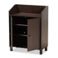 Rossin Modern and Contemporary Dark Brown Finished Wood 2-Door Entryway Shoe Storage Cabinet with Top Shelf FredCo
