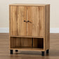 Rossin Modern and Contemporary Oak Brown Finished Wood 2-Door Entryway Shoe Storage Cabinet with Bottom Shelf FredCo