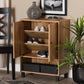 Rossin Modern and Contemporary Oak Brown Finished Wood 2-Door Entryway Shoe Storage Cabinet with Bottom Shelf FredCo