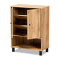 Rossin Modern and Contemporary Oak Brown Finished Wood 2-Door Entryway Shoe Storage Cabinet with Bottom Shelf FredCo