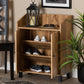 Rossin Modern and Contemporary Oak Brown Finished Wood 2-Door Entryway Shoe Storage Cabinet with Top Shelf FredCo