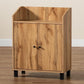 Rossin Modern and Contemporary Oak Brown Finished Wood 2-Door Entryway Shoe Storage Cabinet with Top Shelf FredCo
