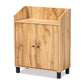 Rossin Modern and Contemporary Oak Brown Finished Wood 2-Door Entryway Shoe Storage Cabinet with Top Shelf FredCo