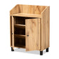 Rossin Modern and Contemporary Oak Brown Finished Wood 2-Door Entryway Shoe Storage Cabinet with Top Shelf FredCo