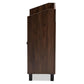 Rossin Modern and Contemporary Walnut Brown Finished 2-Door Wood Entryway Shoe Storage Cabinet with Open Shelf FredCo