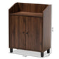 Rossin Modern and Contemporary Walnut Brown Finished 2-Door Wood Entryway Shoe Storage Cabinet with Open Shelf FredCo