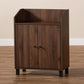 Rossin Modern and Contemporary Walnut Brown Finished 2-Door Wood Entryway Shoe Storage Cabinet with Open Shelf FredCo