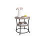 Round End Table with 2 Shelves Grey FredCo