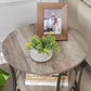 Round End Table with 2 Shelves Grey FredCo