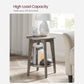 Round End Table with Shelf Farmhouse Gray FredCo