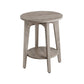 Round End Table with Shelf Farmhouse Gray FredCo