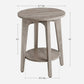 Round End Table with Shelf Farmhouse Gray FredCo