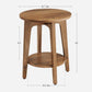 Round End Table with Shelf Farmhouse Walnut FredCo