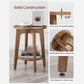 Round End Table with Shelf Farmhouse Walnut FredCo