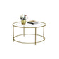 Round Glass Coffee Table Golden FredCo