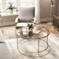 Round Glass Coffee Table Golden FredCo