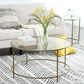 Round Glass Coffee Table Golden FredCo