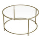 Round Glass Coffee Table Golden FredCo
