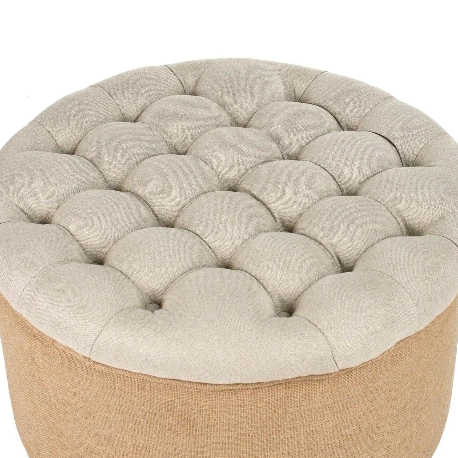 Round Ottoman CF053-1 A003 Jute FredCo