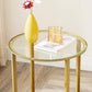 Round Side Table, Hazelnut Brown and Golden  FredCo