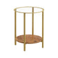 Round Side Table, Hazelnut Brown and Golden  FredCo