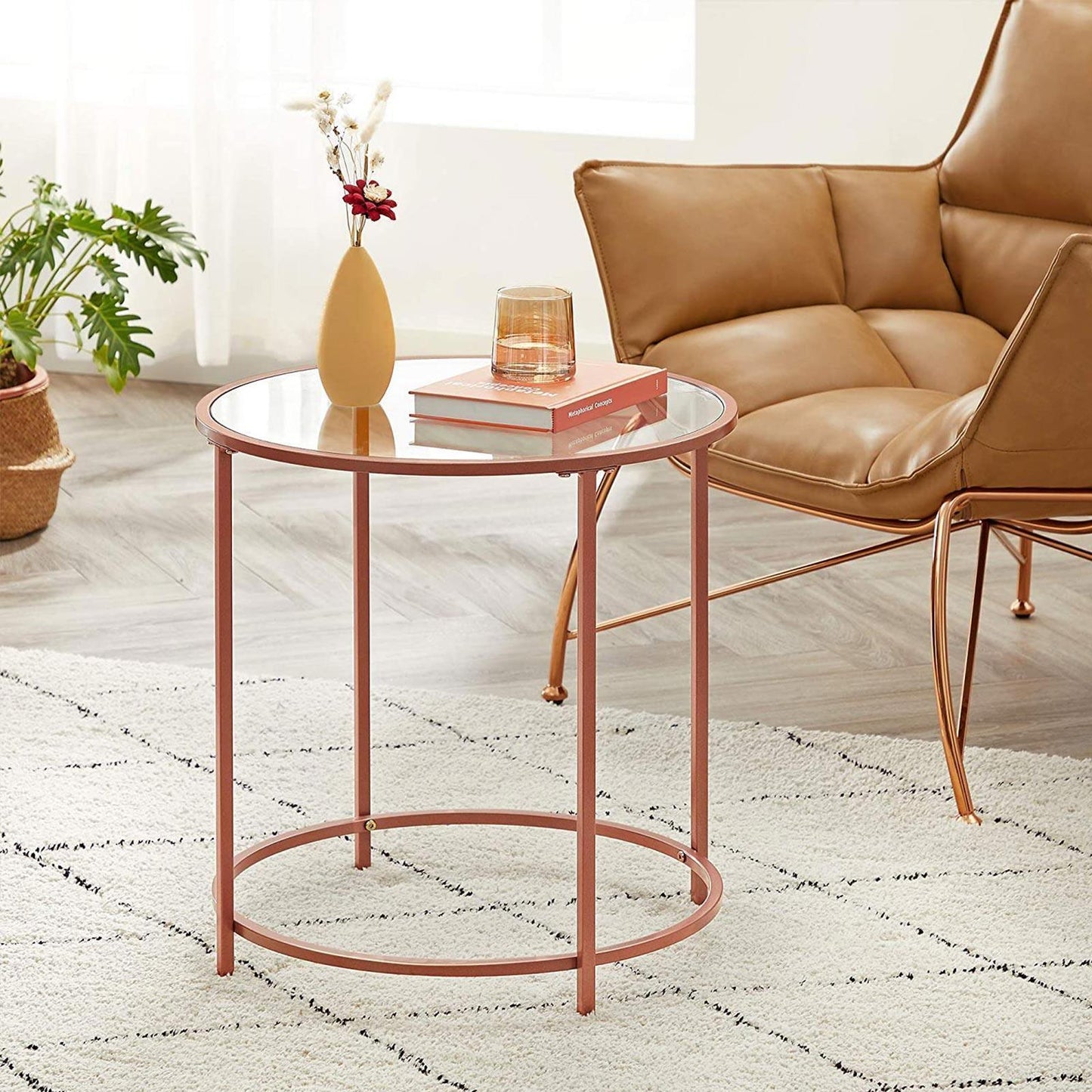 Round Side Table, Rose Gold FredCo
