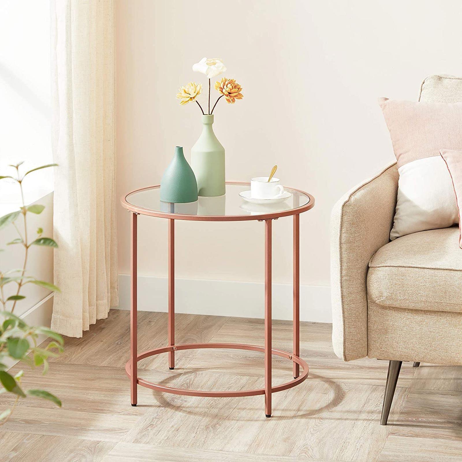 Round Side Table, Rose Gold FredCo