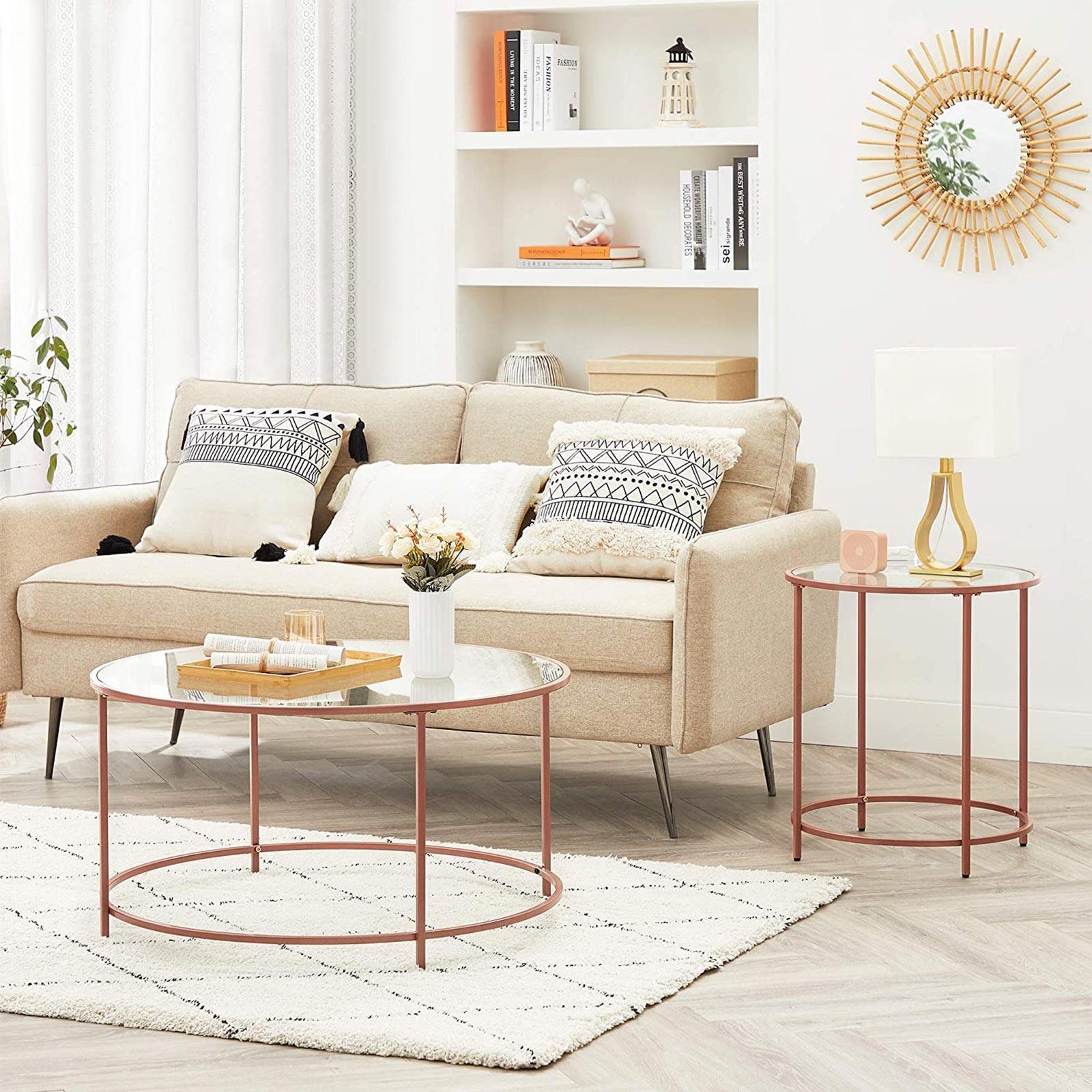 Round Side Table, Rose Gold FredCo