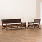Rovelyn Rustic Brown Faux Leather Upholstered Walnut Finished Wood 2-Piece Living Room Set FredCo