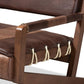 Rovelyn Rustic Brown Faux Leather Upholstered Walnut Finished Wood Sofa FredCo