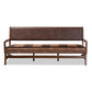 Rovelyn Rustic Brown Faux Leather Upholstered Walnut Finished Wood Sofa FredCo