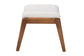 Roxy Mid-Century Modern Off-White Boucle Upholstered and Walnut Brown Finished Wood Ottoman Footstool FredCo