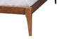 Royce Mid-Century Modern Transitional Light Grey Fabric and Ash Walnut Finished Wood Queen Size Bed FredCo