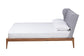 Royce Mid-Century Modern Transitional Light Grey Fabric and Ash Walnut Finished Wood Queen Size Bed FredCo