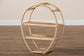 Ruana Modern Bohemian Natural Brown Finished Rattan 3-Tier Display Shelf FredCo