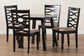 Ruby Modern Beige Fabric and Dark Brown Finished Wood 5-Piece Dining Set FredCo