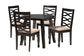 Ruby Modern Beige Fabric and Dark Brown Finished Wood 5-Piece Dining Set FredCo