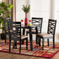 Ruby Modern Beige Fabric and Dark Brown Finished Wood 5-Piece Dining Set FredCo