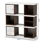 Rune Modern and Contemporary Two-Tone White and Walnut Brown Finished 2-Drawer Bookcase FredCo