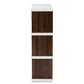 Rune Modern and Contemporary Two-Tone White and Walnut Brown Finished 2-Drawer Bookcase FredCo