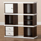 Rune Modern and Contemporary Two-Tone White and Walnut Brown Finished 2-Drawer Bookcase FredCo