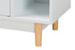 Russell Mid-Century Modern Two-Tone White and Oak Brown Finished Wood 2-Door Sideboard FredCo