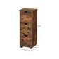Rustic Brown 3 Drawers Storage Cabinet for Bathroom FredCo