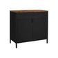 Rustic Brown & Black Floor Standing Storage Sideboard FredCo