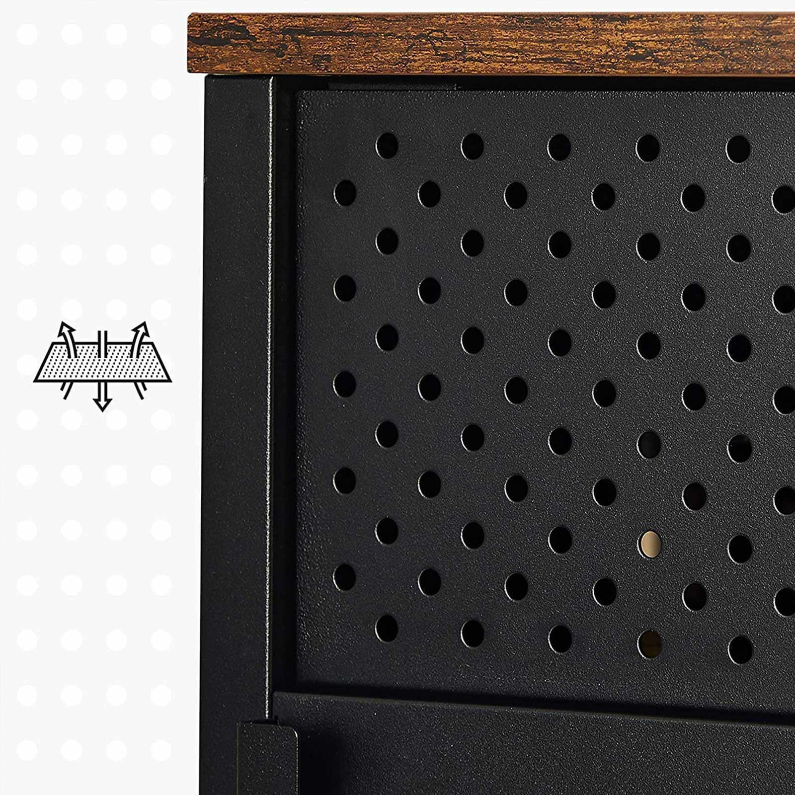 Rustic Brown & Black Floor Standing Storage Sideboard FredCo