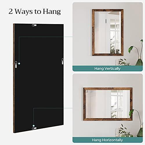 Rustic Brown Bathroom Wall Mirror 24" x 36" FredCo